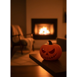 Mey İthalat® 23×15 cm Korku Temalı Balkabağı Biblo Dekoratif Ev Ofis Süs Eşyası