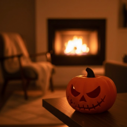 Mey İthalat® 23×15 cm Korku Temalı Balkabağı Biblo Dekoratif Ev Ofis Süs Eşyası