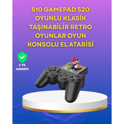 Mey İthalat® 2.4 İnç Ekranlı 500 Oyunlu Taşınabilir Retro Oyun Konsolu, Şarjlı El Tipi Mini