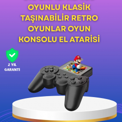 Mey İthalat® 2.4 İnç Ekranlı 500 Oyunlu Taşınabilir Retro Oyun Konsolu, Şarjlı El Tipi Mini