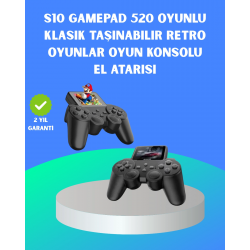 Mey İthalat® 2.4 İnç HD Renkli Ekranlı 500-in-1 Taşınabilir Retro Oyun Konsolu, Kablolu TV Bağlantısı ve Uzun Pil Ömrü