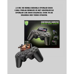 Mey İthalat® 2.4 İnç HD Renkli Ekranlı 500-in-1 Taşınabilir Retro Oyun Konsolu, Kablolu TV Bağlantısı ve Uzun Pil Ömrü