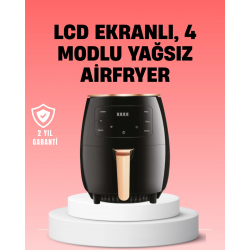 Mey İthalat® 2400W Güçlü Airfryer 6L Yağsız Sağlıklı Pişirici LCD Dokunmatik