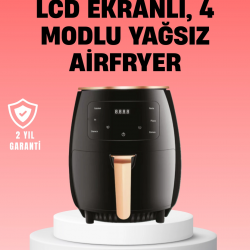 Mey İthalat® 2400W Güçlü Airfryer 6L Yağsız Sağlıklı Pişirici LCD Dokunmatik