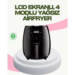 Mey İthalat® 2400W Güçlü Airfryer 6L Yapışmaz Hazne Bulaşık Makinesi Uyumlu