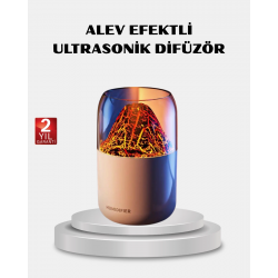 Mey İthalat® 280ml Alev Işıklı Ultrasonik Hava Nemlendirici Sessiz ve USB Şarjlı