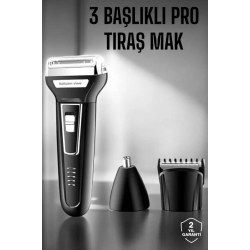 Mey İthalat® 3 Başlıklı Kulak Ve Burun Tıraş Makinesi Erkeklere Özel