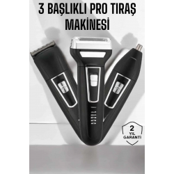 Mey İthalat® 3 Başlıklı Profesyonel Tıraş Makinesi