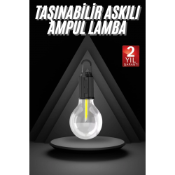 Mey İthalat® 3 Farklı Mod LED'li Şarjlı Asma Kancalı Kamp Lambası Taşınabilir Ampul
