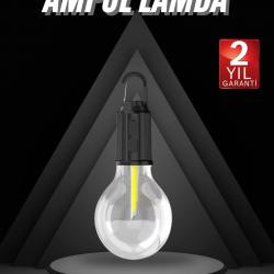 Mey İthalat® 3 Farklı Mod LED'li Şarjlı Asma Kancalı Kamp Lambası Taşınabilir Ampul