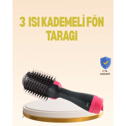 Mey İthalat® 3 Isı Kademeli 1200W Saç Şekillendirme Fırçası.