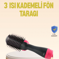 Mey İthalat® 3 Isı Kademeli 1200W Saç Şekillendirme Fırçası.