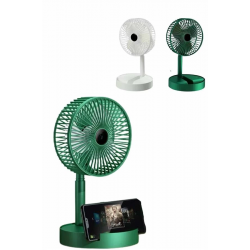 Mey İthalat® 3 Kademe Hız Ayarlı Vantilatör Telefon Standlı Şarjlı Katlanabilir Soğutucu Pervane