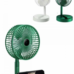 Mey İthalat® 3 Kademe Hız Ayarlı Vantilatör Telefon Standlı Şarjlı Katlanabilir Soğutucu Pervane