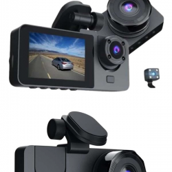 Mey İthalat® 3 Kameralı 2 İnç 1080P Araç İçi Kamera Sürüş Kamerası CarPlay