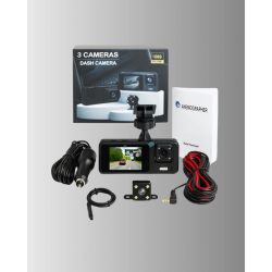Mey İthalat® 3 Kameralı Araç İçi DVR Kayıt Cihazı  Ön İç Arka Kamera Full HD