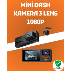 Mey İthalat® 3 Kanallı Araç DVR – Ön + İç + Arka Kamera ile Tam Kapsama, Yüksek Güvenlik