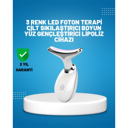 Mey İthalat® 3 Modlu Boyun ve Yüz Bakım Cihazı – EMS, Temizleme, Sıcak Masaj ve Renkli Işık Terapi Özellikli