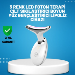 Mey İthalat® 3 Modlu Boyun ve Yüz Bakım Cihazı – EMS, Temizleme, Sıcak Masaj ve Renkli Işık Terapi Özellikli