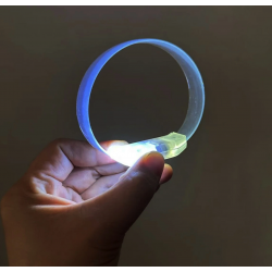 Mey İthalat® 3 Modlu Pilli LED Işıklı Esnek Parti Bilekliği Beyaz