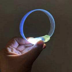 Mey İthalat® 3 Modlu Pilli LED Işıklı Esnek Parti Bilekliği Beyaz