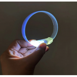 Mey İthalat® 3 Modlu Pilli LED Işıklı Esnek Parti Bilekliği Beyaz