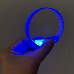 Mey İthalat® 3 Modlu Pilli LED Işıklı Esnek Parti Bilekliği Mavi