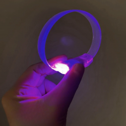 Mey İthalat® 3 Modlu Pilli LED Işıklı Esnek Parti Bilekliği Mor