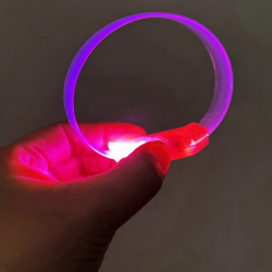 Mey İthalat® 3 Modlu Pilli LED Işıklı Esnek Parti Bilekliği Pembe