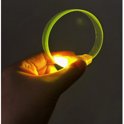 Mey İthalat® 3 Modlu Pilli LED Işıklı Esnek Parti Bilekliği Sarı