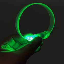Mey İthalat® 3 Modlu Pilli LED Işıklı Esnek Parti Bilekliği Yeşil