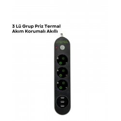 Mey İthalat® 3 USB Portlu Üçlü Priz CXE103