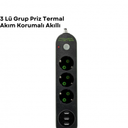 Mey İthalat® 3 USB Portlu Üçlü Priz CXE103