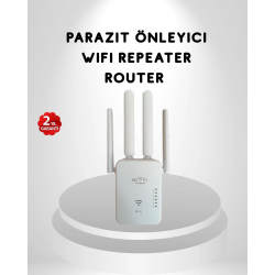 Mey İthalat® 300Mbps WiFi Menzil Genişletici 4 Antenli WPA3 Güvenlikli Priz Tipi Repeater