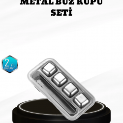 Mey İthalat® 304 Paslanmaz Çelik Buz Küpü Seti Sulandırmadan Soğutan Yeniden Kullanılabilir