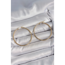 Mey İthalat® 316 Çelik Gold Renk 43 mm Halka Model Kadın Küpe
