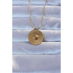 Mey İthalat® 316L Altın Renk İşlemeli Göz Kolye