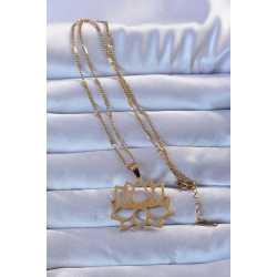 Mey İthalat® 316L Altın Renk Lotus Kolye