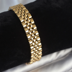 Mey İthalat® 316L Çelik 12 mm Kalınlıkta Gold Renkli Erkek Bileklik