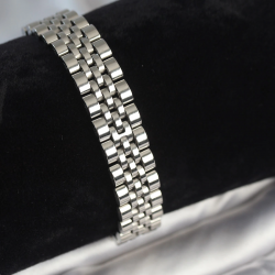 Mey İthalat® 316L Çelik 12 mm Kalınlıkta Gümüş Renkli Erkek Bileklik