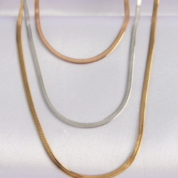 Mey İthalat® 316L Çelik 3 Renkli İtalyan Zincir Çoklu Kolye