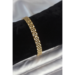 Mey İthalat® 316L Çelik 7 mm Kalınlıkta Gold Renkli Erkek Bileklik