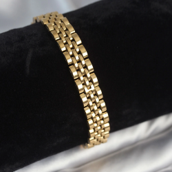 Mey İthalat® 316L Çelik 9 mm Kalınlıkta Gold Renkli Erkek Bileklik