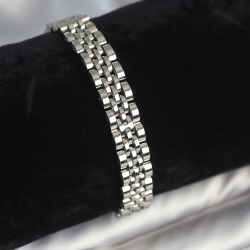 Mey İthalat® 316L Çelik 9 mm Kalınlıkta Gümüş Renkli Erkek Bileklik