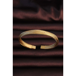 Mey İthalat® 316L Çelik Altın Renk Hasır Görünüm Erkek Bileklik