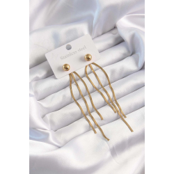 Mey İthalat® 316L Çelik Altın Renk İtalyan Model Topçuk Küpe