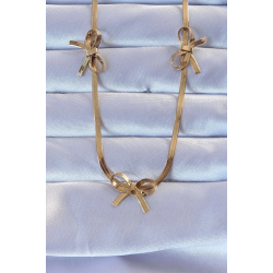 Mey İthalat® 316L Çelik Altın Renk İtalyan Zincirli Fiyonk Kolye