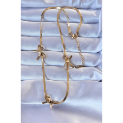 Mey İthalat® 316L Çelik Altın Renk İtalyan Zincirli Fiyonk Kolye