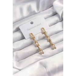 Mey İthalat® 316L Çelik Altın Renk Sallantılı Model Küpe