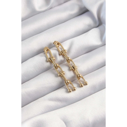 Mey İthalat® 316L Çelik Altın Renk Sallantılı Model Küpe